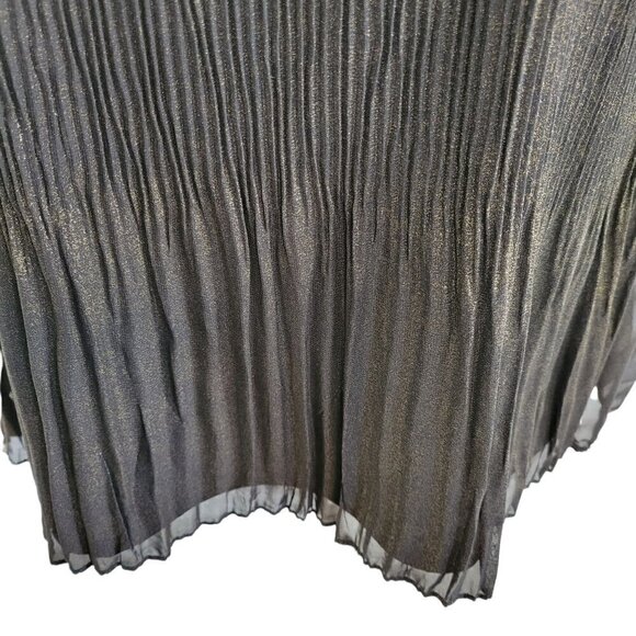 Nanette Lepore Shimmery Black and Gold Blouse Size Small - Picture 8 of 16